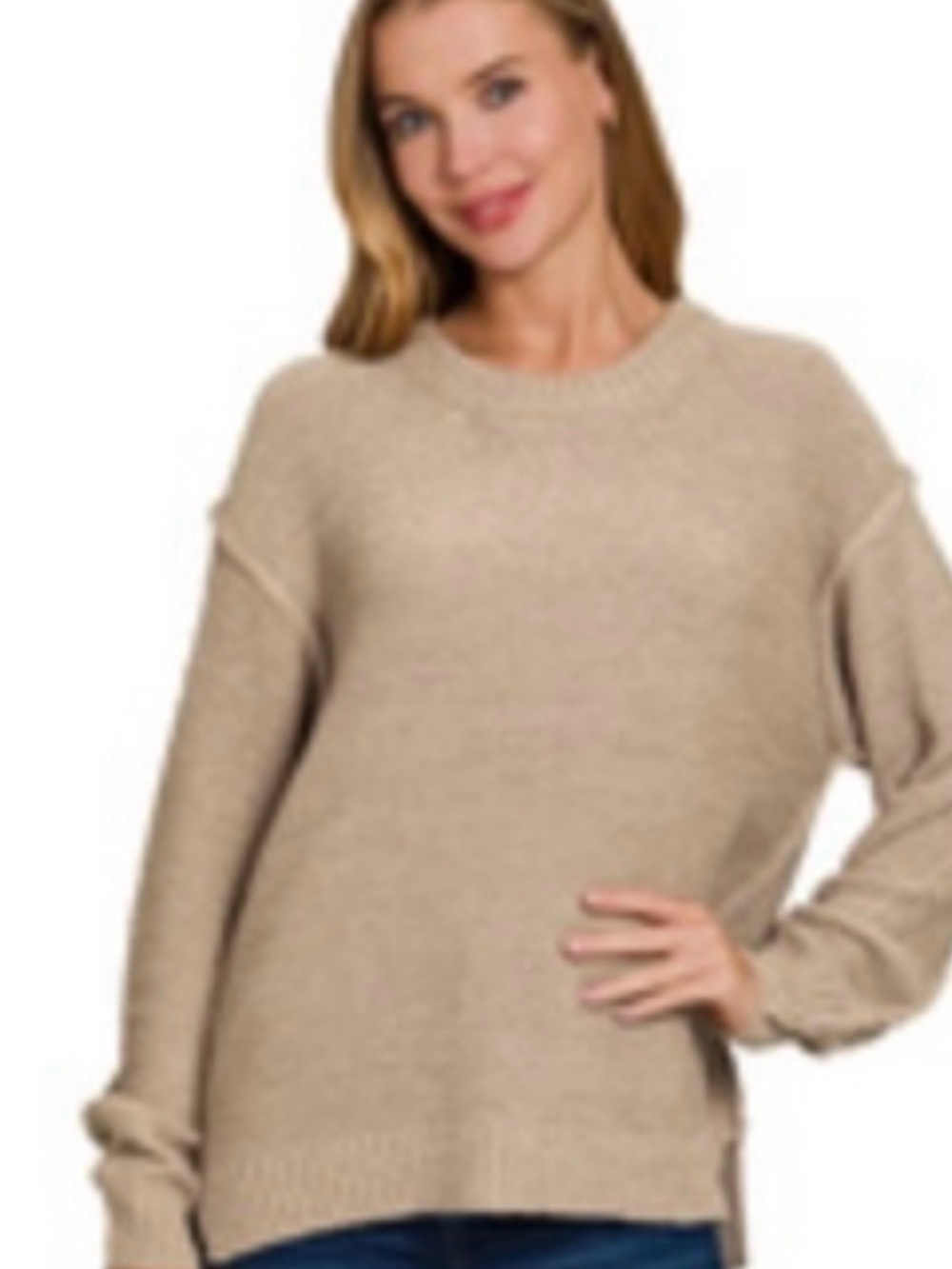 New zenana sweater small medium large green blue beige - Picture 5 of 5